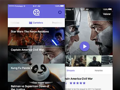 Cinema App iOS concept debut hello ios marvel mobile movies sci fi starwars ui ux