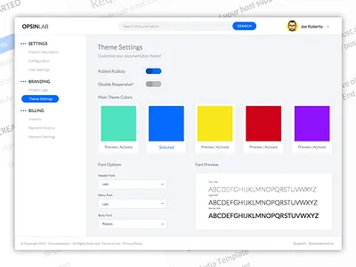 Documentation - Theme Settings design doc documentation documents illustration saas ui ui design ux ux design web design