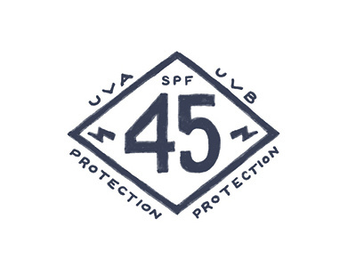 45 SPF badge bold bolt coppertone hand drawn handlettering masculine numerals spf sun sun screen typography