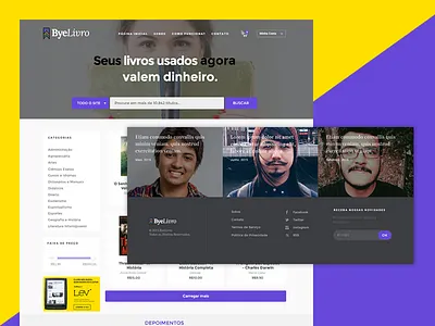 Bye Livro - Books Marketplace commerce shop startup weekend store ui web webdesign website
