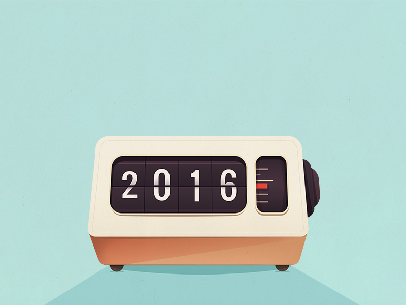 The Clock Strikes 20:16 2016 alarm clock clock dial new year new years numbers retro throwback time