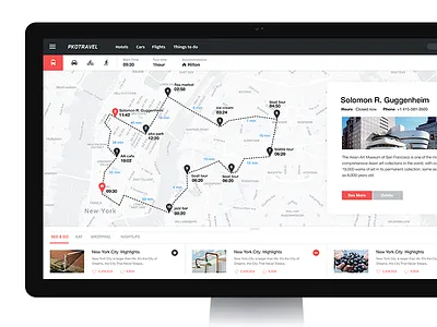 Travel Service UI design guide map pin route tour travel traveling trip ui web white