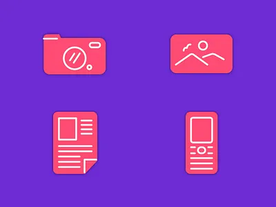 Freebie - Set of 4 line icons camera document flat free free download freebie icon set image line icons mobile vector
