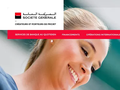 Societe generale Website black interface red siteweb ui user ux white