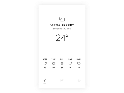 Black & White Weather art behance design direction dribbble mobile sunny ui ux weather