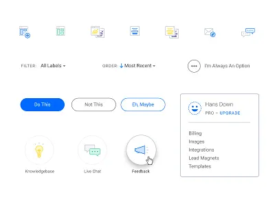 Leadpages App UI Updates avatar chat icons illustration minimal templates ui