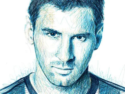 Scribble Portrait: Messi drawing football illustration messi pencil photoshop portrait scribble sketch soccer sport wacom