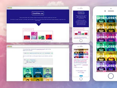 Colofilter.css blend blendmode css css3 duotone sketch spotify ui uidesign visual webdesign