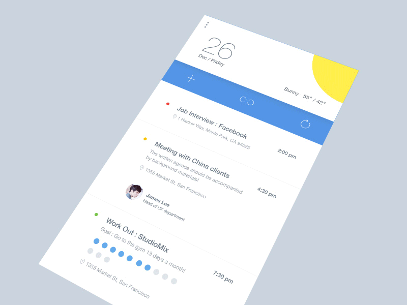 Assistant Mobile App UI animation assistant gif map mobile schedule simple transition ui ux white