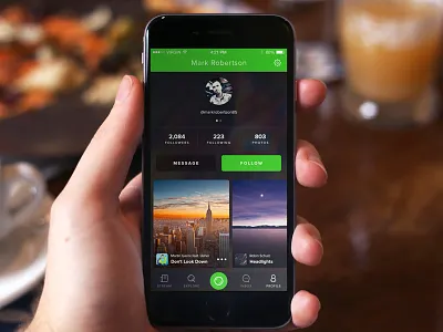 Profile app design ios music sketch social ui user interface