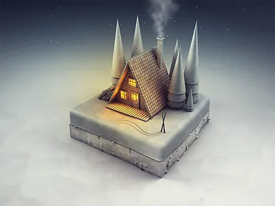 Winter Heart 1 2d 3d animation c4d design ski skiing snow winter