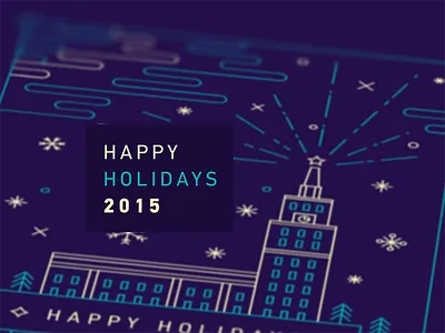 Happy Holidays 2015 – Christmas card card christmas city holidays illustration newyear postcard voronezh