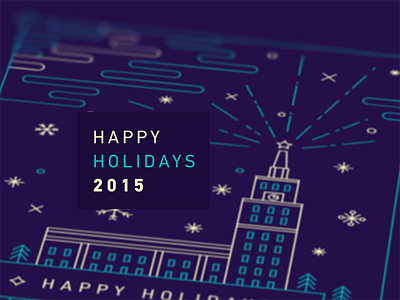 Happy Holidays 2015 – Christmas card card christmas city holidays illustration newyear postcard voronezh