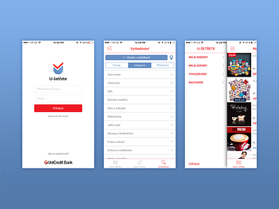 U-Šetřete app clean dateio discounts ios mobile money pay screens ui unicreditbank usetrete