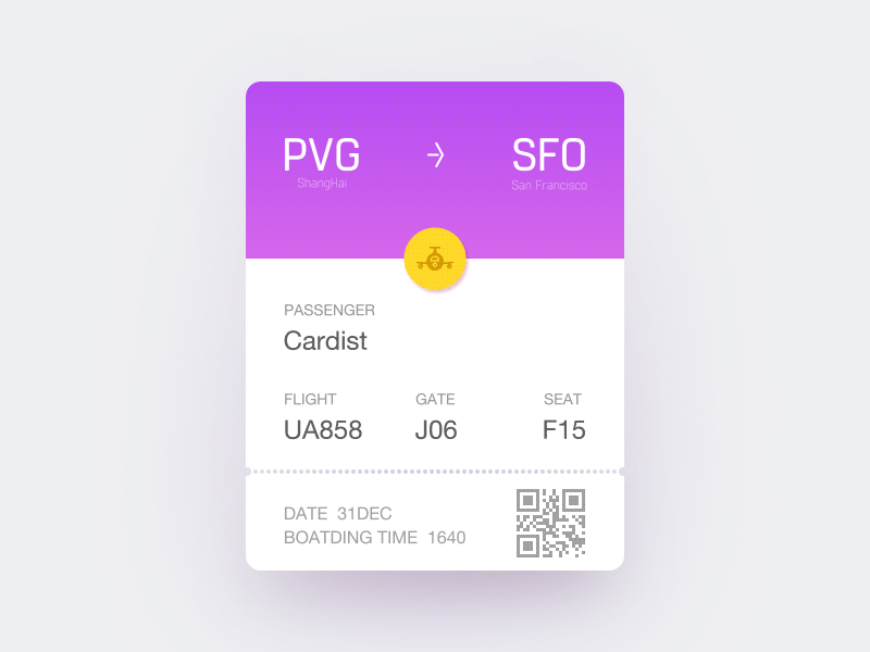 Boarding Pass Animated 2015 2016 airline animated boarding pass flight new year ticket
