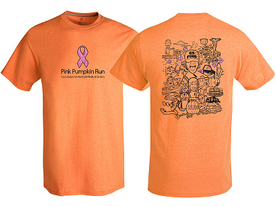 6th Annual Pink Pumpkin Run Shirt Design graphics hand drawn illustration screen print t shirt