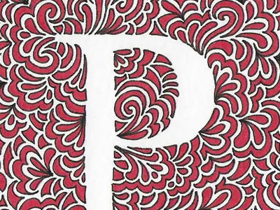 P alphabet art design drawing illustration letters p red typography
