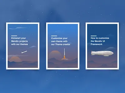 Mendix UX Framework illustrations aeronautical design illustration plane poster rocket space theme ux zeppelin