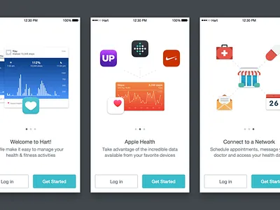 Hart On-boarding fitness hart health login nutrition onboard onboarding signup