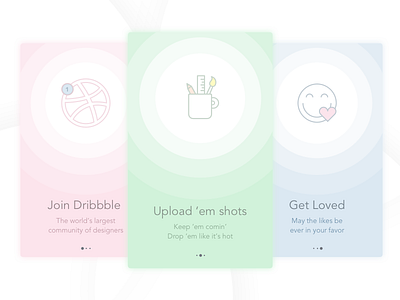 Onboarding 023 app card dailyui dribbble ios like onboarding shot splash walkthrough