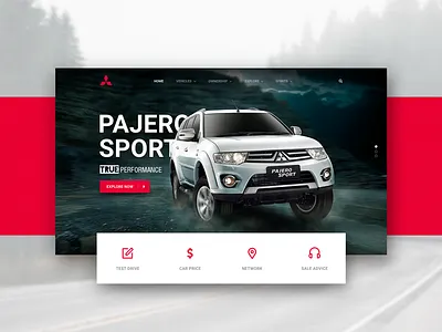 Mitsubishi Motors website car corporate landing page motors redesign ui ux website wip