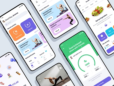 Fitlab - Diet & Food Tracker Application animation app design best fitness app calories case study fitness app fitness application fitness mobile app fitness tracker health app health overview healthcare healthy eating mobile mobile application weight lifting weight loss workout app workout tracker yoga