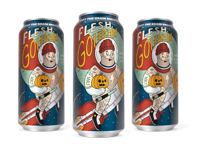 Flesh Gourdn' Can - Against the Grain Brewery 3d beer beer can beer label beer packaging branding brewery illustration kentucky louisville packaging robby davis