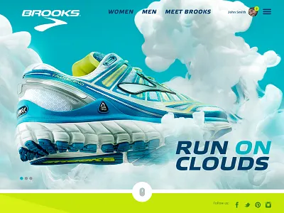 Brooks Webpage Re-Design brooks e commerce e shop run on clouds running shoes sport