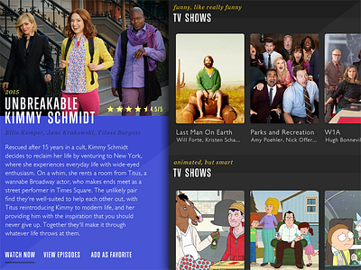 Daily Ui #025 - TV App daily ui tv app user interface