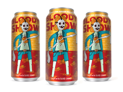 Bloody Show Can - Against the Grain Brewery 3d beer beer can beer label beer packaging branding brewery illustration kentucky louisville packaging robby davis