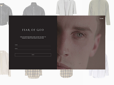 Freebie - Daily UI 001 - Subscription Modal 001 css3 dailyui fashion fearofgod html5 modal