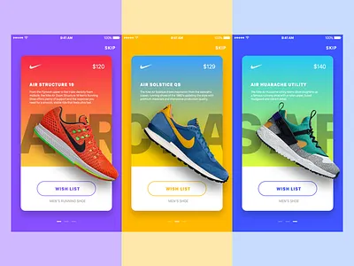 Nike In-App Promotions • Sketch FREEBIE ads app flat freebie interface parallax sketch sport ui uiux ux