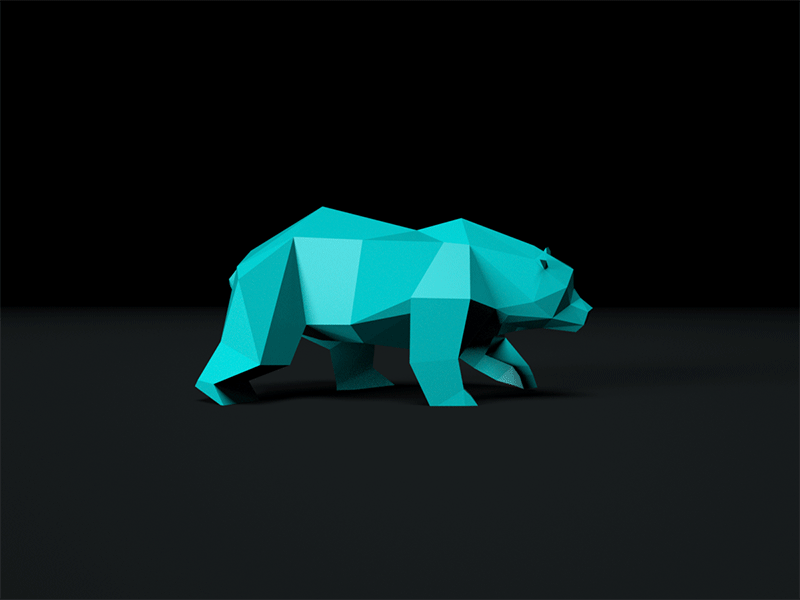 Low Poly Bear 3d animation bear c4d geometric low poly music festival octane