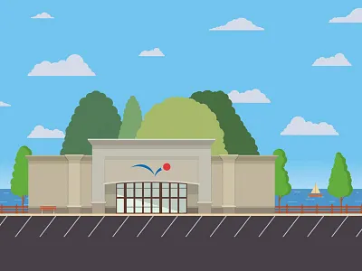 Pet Store Flat Illustration architecture atlanta georgia branding color design desktop flat flat illustration graphic design icon illustration logo material design material illustration mobile pet store red retail store vector vector illustration