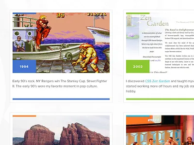 Personal Timeline Cards blog card card ui component dark freight sans freight text portfolio responsive ui