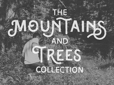 The Mountains and Trees Collection branding collection handlettering lettering mountains texture trees type