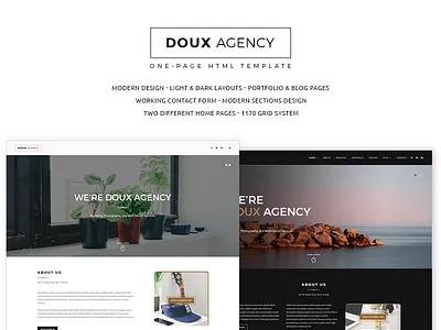 Doux One Page Html Template clean creative doux one page one page html template web design website