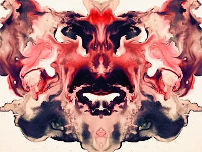 | Monster Face | black face heavy metal ink monster paint red swirl texture water watercolor