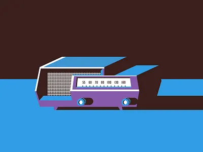 Radio 3 illustration mid century radio shadow vector vintage wallpaper