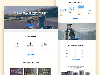 Q Redesign compare find hero homepage how it works landing redesign services site travel ui web
