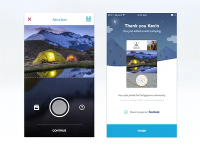 Campgourou Travel Project app campgourou camping illustration ios kevincdnc night picture snap travel travelling