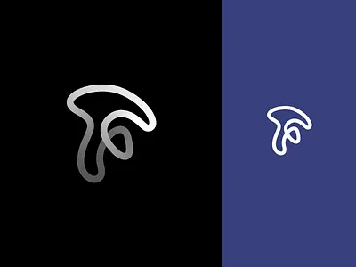 F Mark 3d blue curve f logo mark