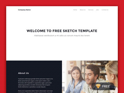 Free Sketch Website Template clean flat freebee layout sketch template ui web design website