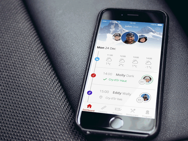 Ski App Monitor app apple ios iphone lessons mountains ski snowboard white