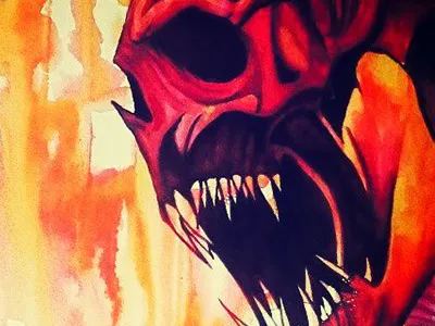 Ghoul illustration painting watercolour