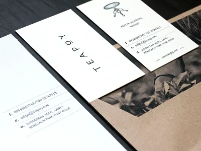 "Teapoy" Brand Design branding card design envelope identity illustration letterhead logo stationery tea bar