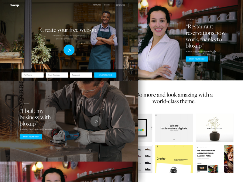 Bloxup Redesign diy homepage landing page splash page welcome