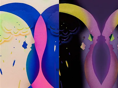 At the party scroll animation digital art experiments illustration neon paper craft people scroll