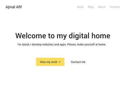 Personal website minimal personal website white yellow
