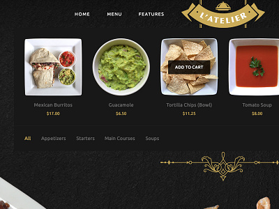 L'Atelier Shop Mega Menu Detail bistro cafe design food html template restaurant themeforest ui ux web design wordpress wordpress theme